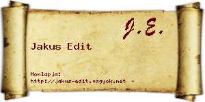 Jakus Edit névjegykártya